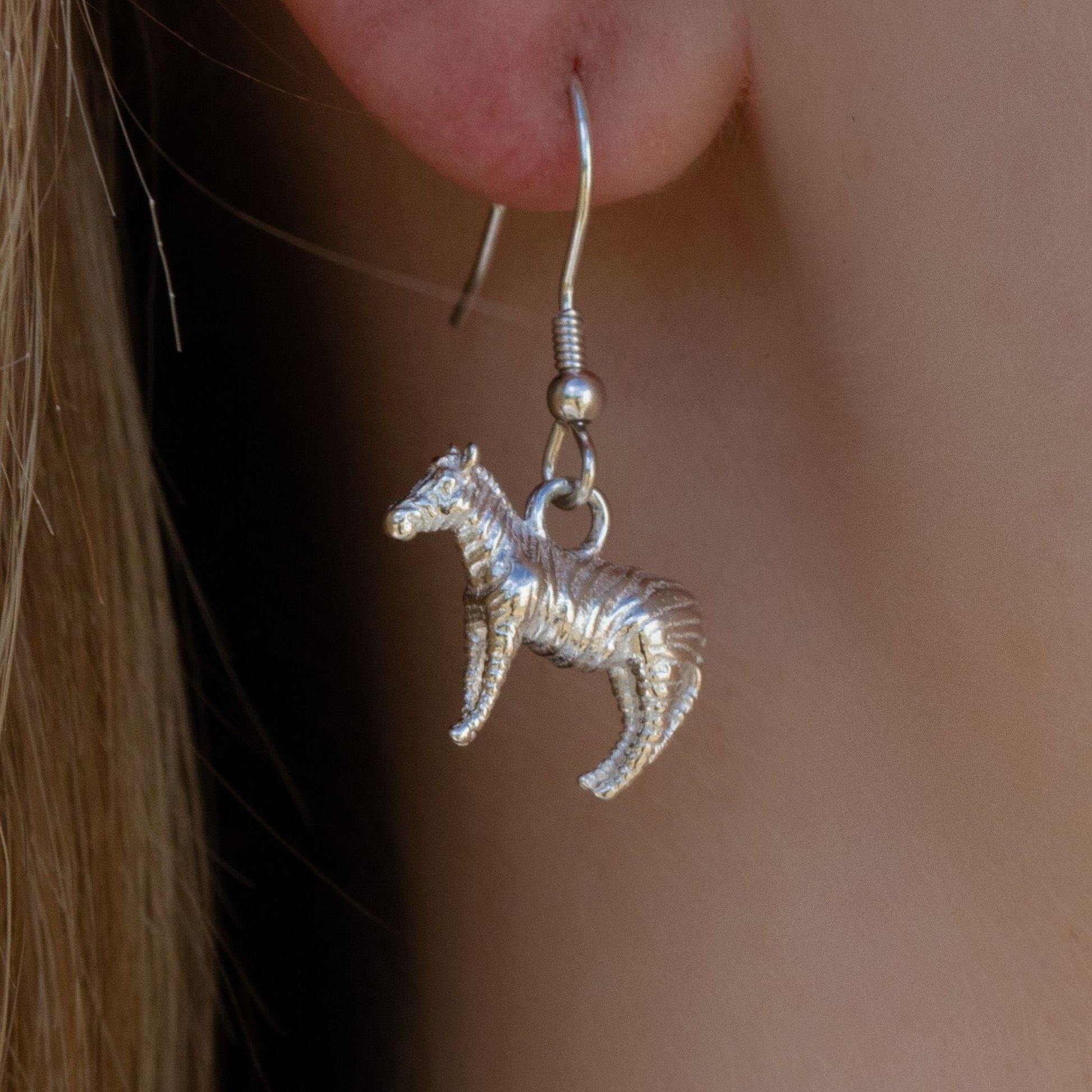 Sterling Silver Zebra Earrings - MYLEE London