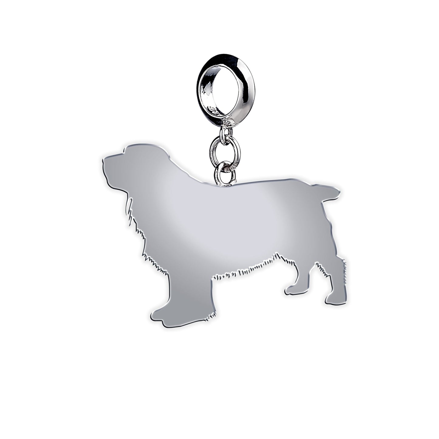 Sussex Spaniel Silhouette Silver Charm - MYLEE London