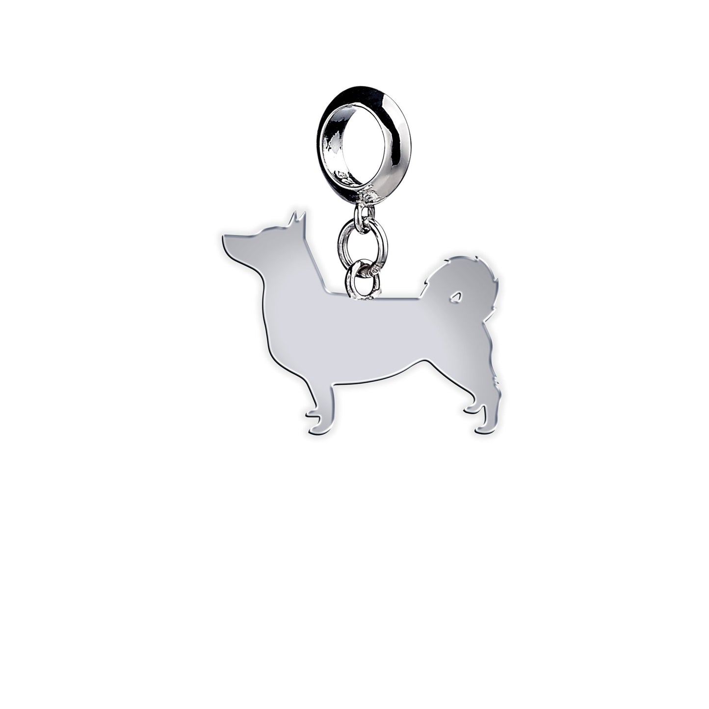 Swedish Vallhund Silhouette Silver Charm - MYLEE London