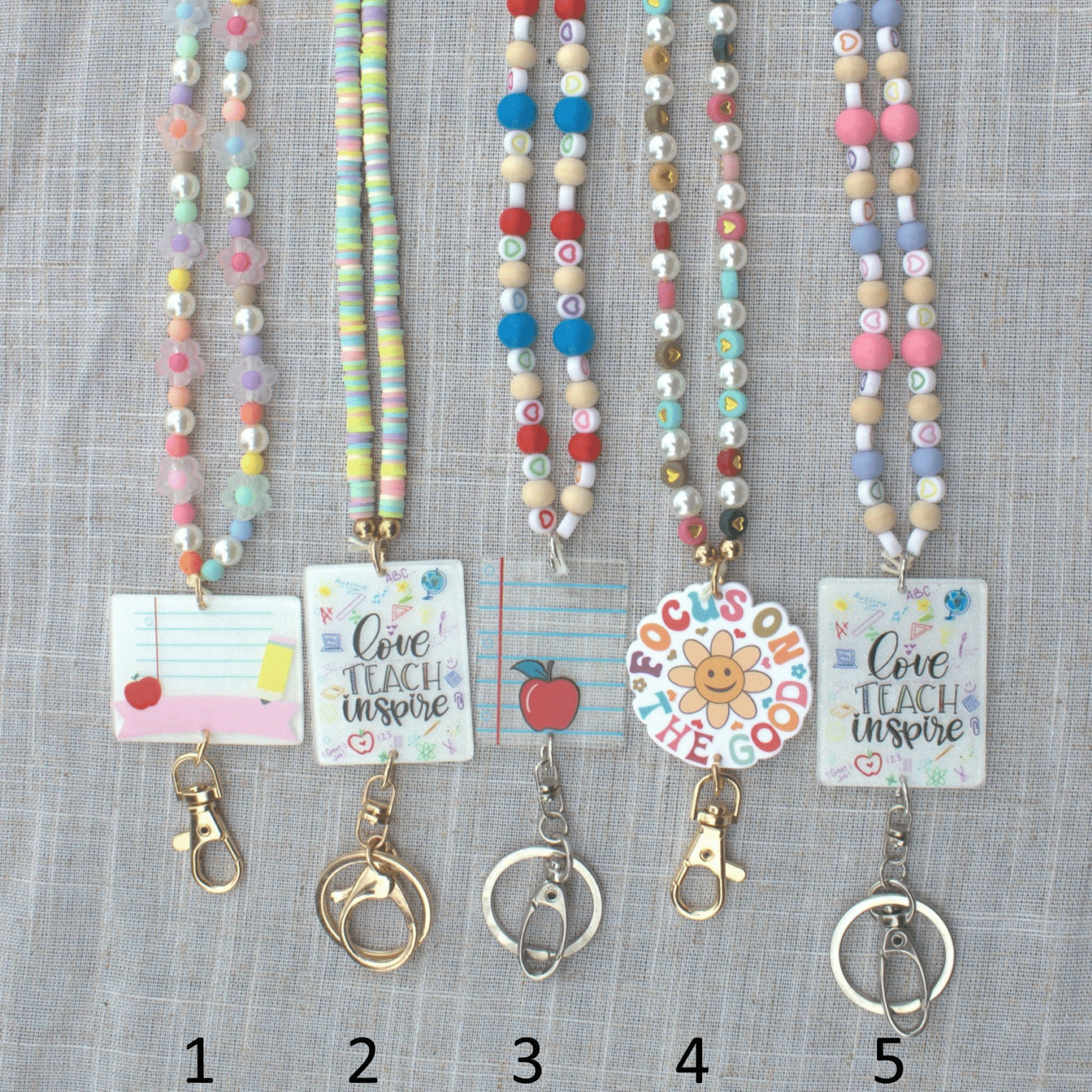 Soumake Id Badge Beaded Lanyard Adjustable Length Lightweight Non Rusting Reusable Silicone Beaded Breakaway Lanyard With Keychain - Foto 8