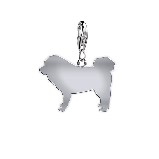 Tibetan Mastiff Silhouette Silver Charm - MYLEE London