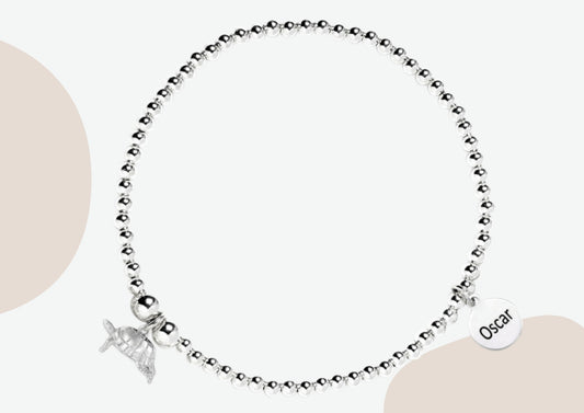 Tortoise Silver Ball Bead Bracelet - Personalised - MYLEE London