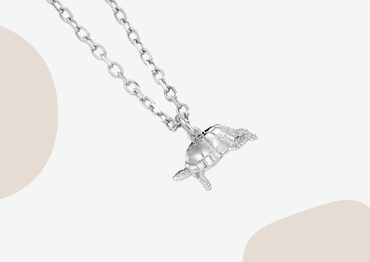 Tortoise Silver Necklace - Personalised - MYLEE London