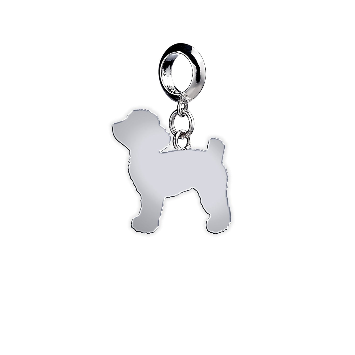 Toy Poodle Silhouette Silver Charm - MYLEE London