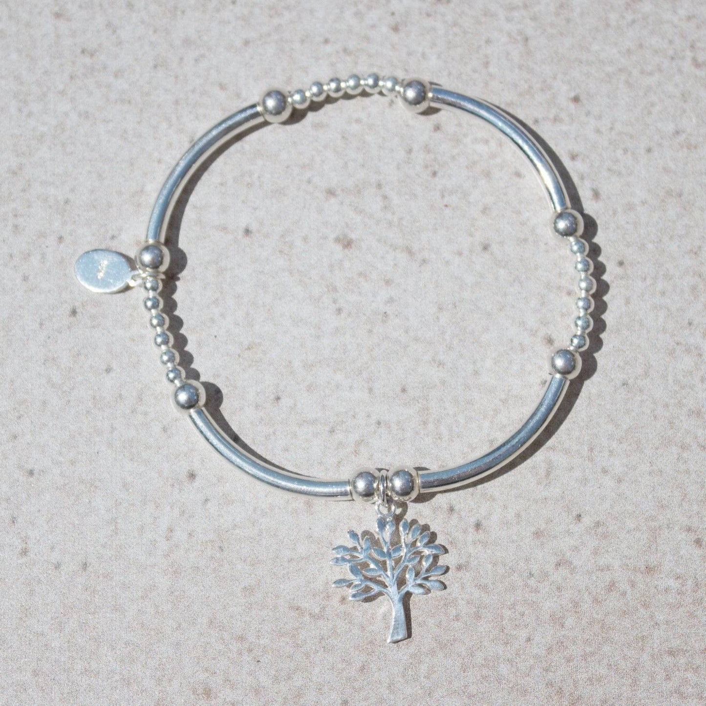 Tree of Life on Silver Ball & Noodle Bead Bracelet - MYLEE London