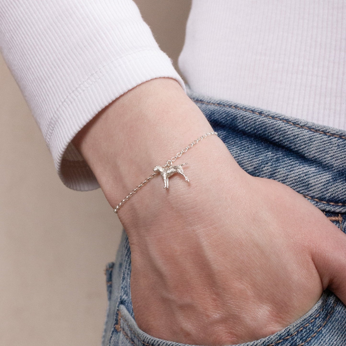 Vizsla Dainty Chain Bracelet - Personalised - Sterling Silver - MYLEE London