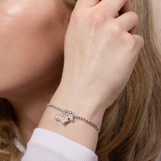 Westie Silver Ball Bead Bracelet - Personalised - MYLEE London