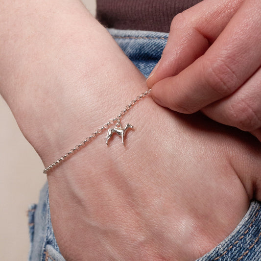 Whippet Dainty Chain Bracelet - Personalised - Sterling Silver - MYLEE London