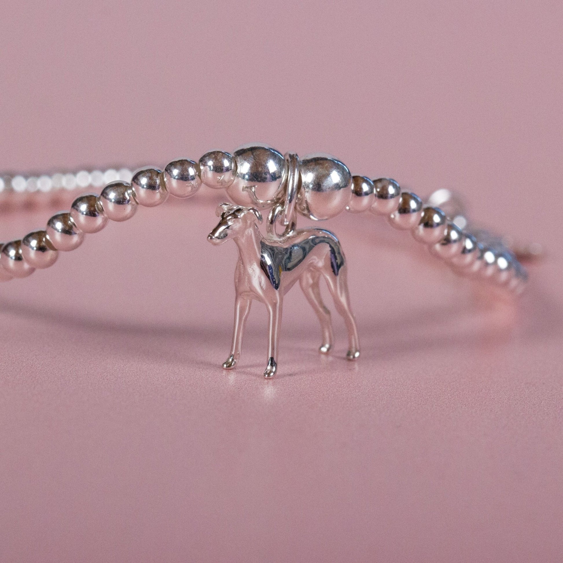 Whippet Silver Ball Bead Bracelet - Personalised - MYLEE London