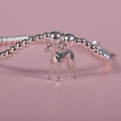 Whippet Silver Ball Bead Bracelet - Personalised - MYLEE London