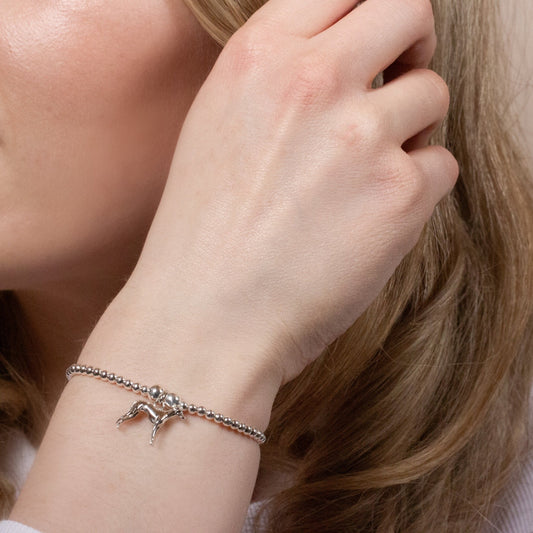Whippet Silver Ball Bead Bracelet - Personalised - MYLEE London