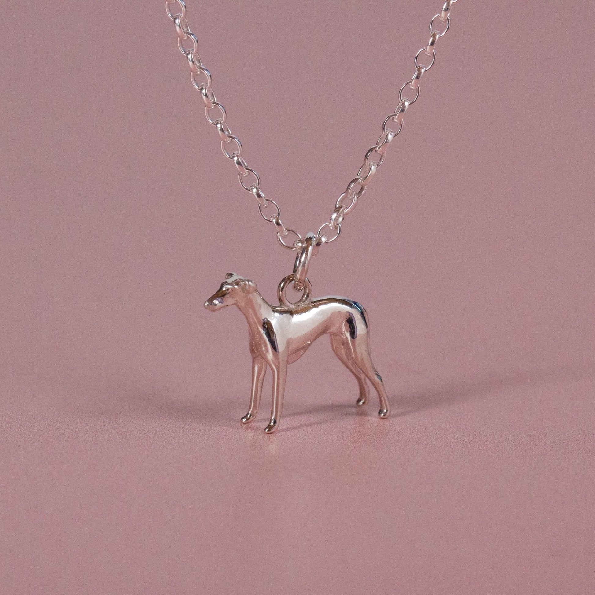 Whippet Silver Necklace - Personalised - MYLEE London