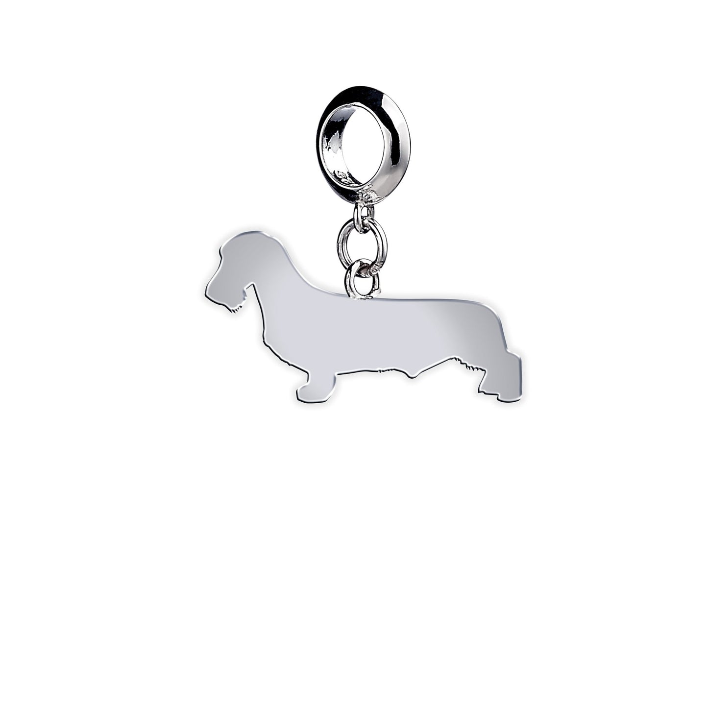 Wirehaired Dachshund Silhouette Silver Charm - MYLEE London