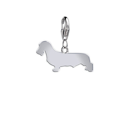 Wirehaired Dachshund Silhouette Silver Charm - MYLEE London