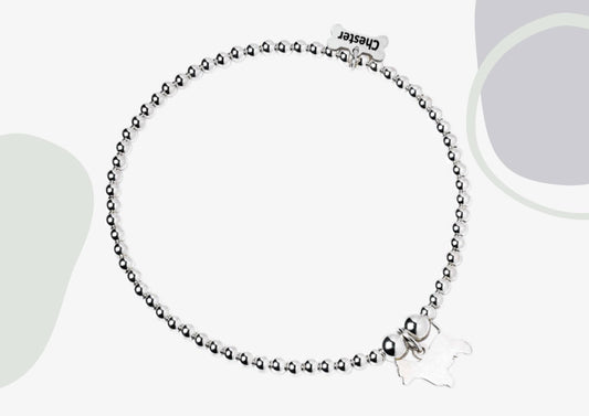 2D Westie Silver Ball Bead Bracelet - MYLEE London