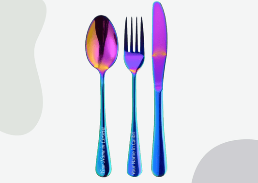 Rainbow 3-Piece Metal Cutlery Set - MYLEE London