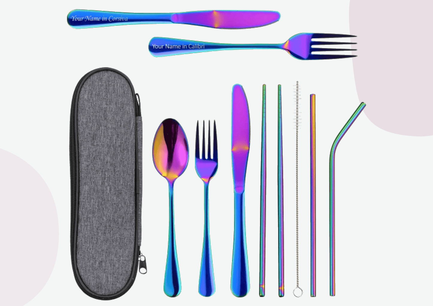 Rainbow Travel Cutlery Set