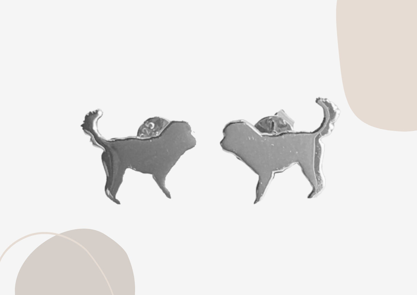 Cockapoo Silver Stud Earrings