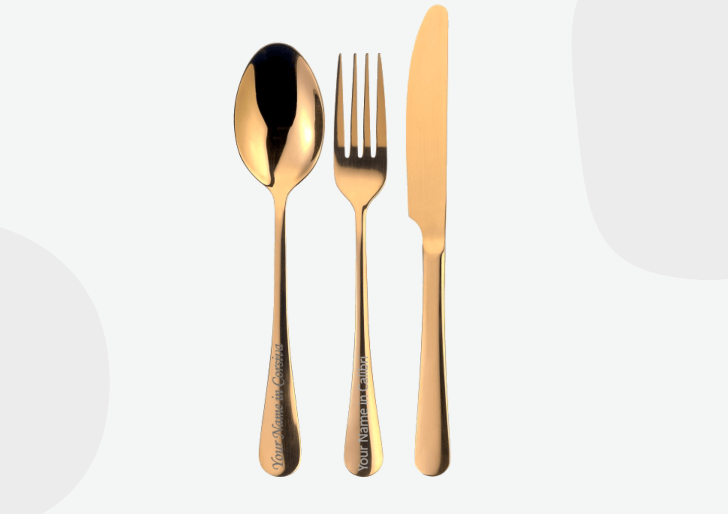 Rose Gold 3-Piece Metal Cutlery Set