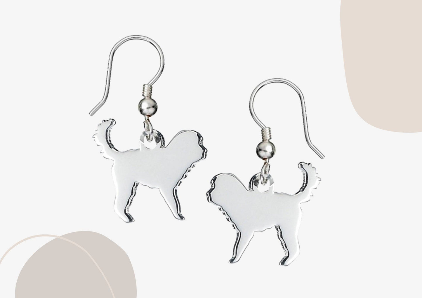 Cockapoo 2D Silver Earrings