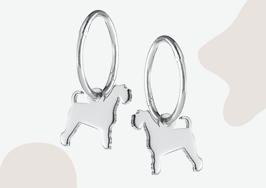 Schnauzer 2D Silver Earrings - MYLEE London