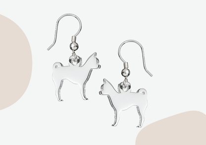 Chihuahua 2D Silver Earrings - MYLEE London