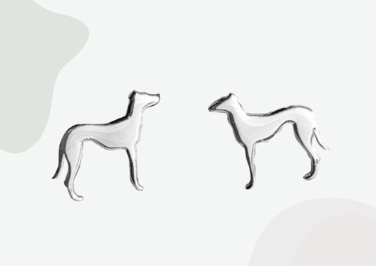 Greyhound Silver Stud Earrings - MYLEE London