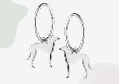 Greyhound 2D Silver Earrings - MYLEE London