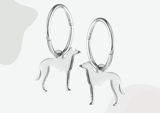 Greyhound 2D Silver Earrings - MYLEE London