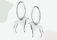 Greyhound 2D Silver Earrings