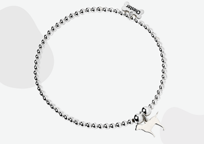 2D Labrador Silver Ball Bead Bracelet - MYLEE London