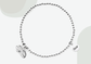 3D Long-Haired Guinea Pig Silver Ball Bead Bracelet
