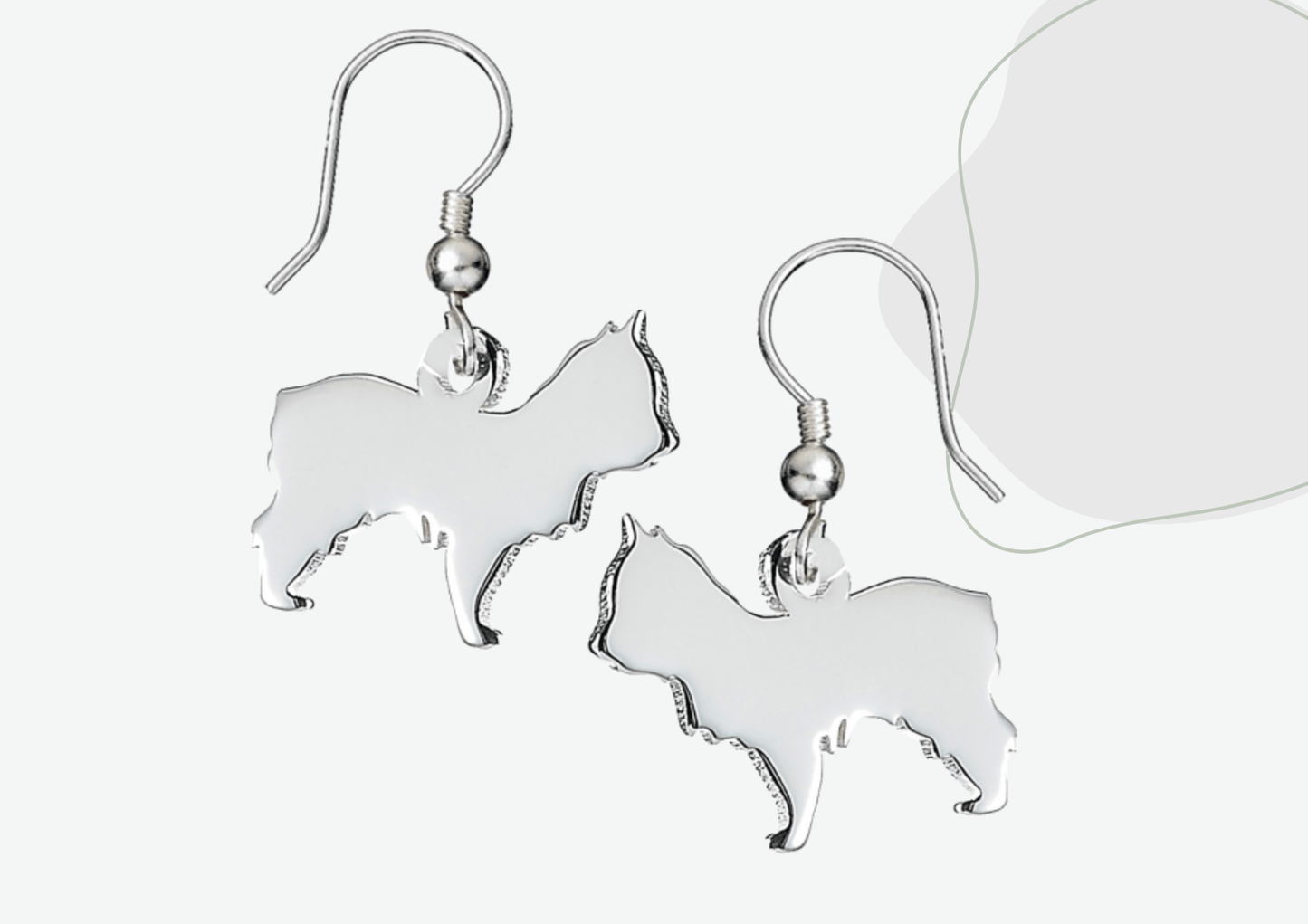 Yorkshire terrier 2D Silver Earrings - MYLEE London