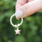 Star on Silver Ball Bead Ring