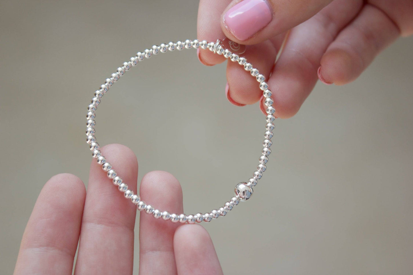 Silver Ball Bead Bracelet
