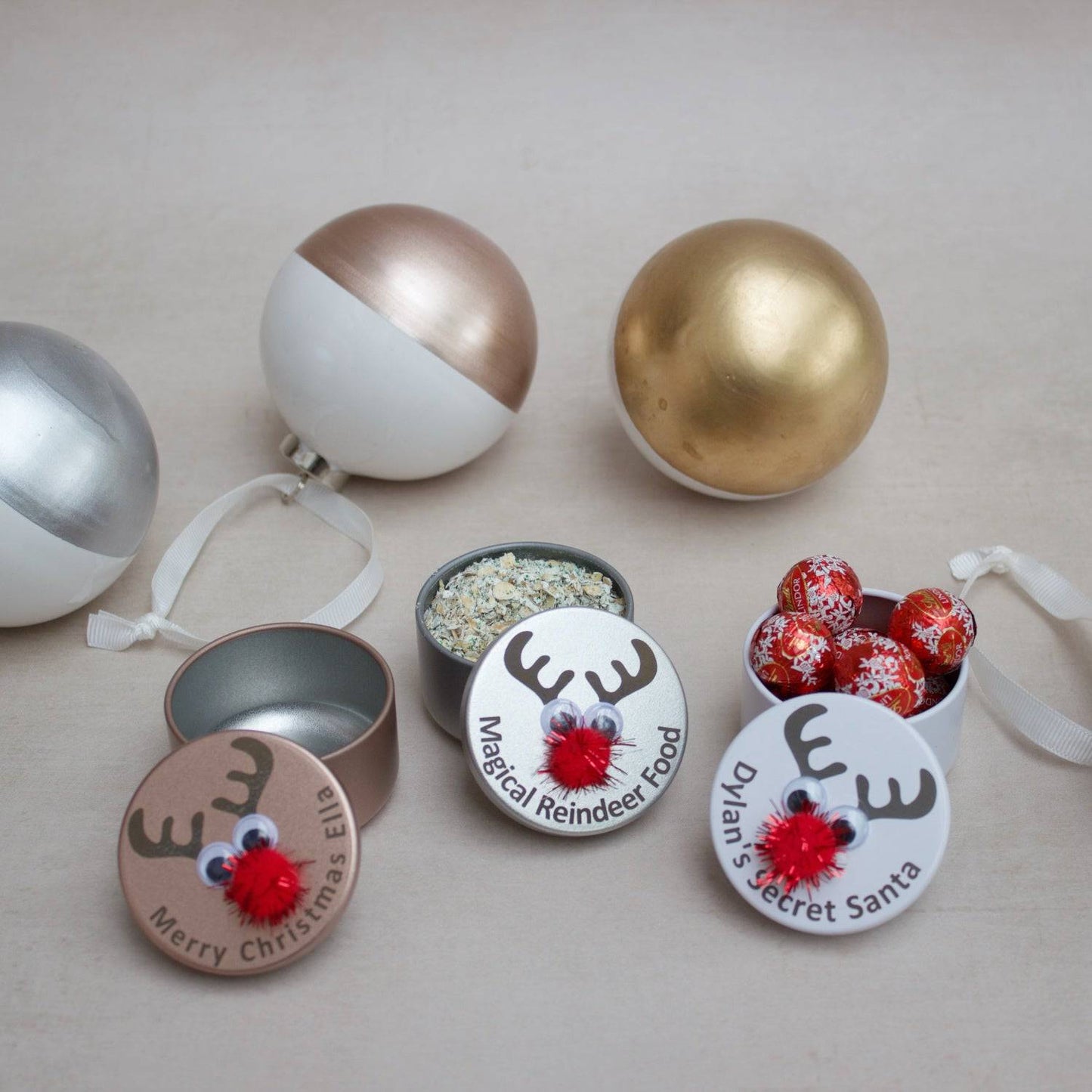 Christmas Personalised Metal Trinket Tins