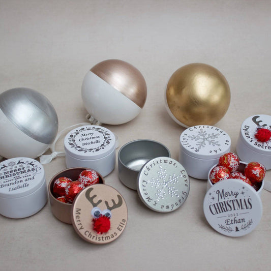 Christmas Personalised Metal Trinket Tins - MYLEE London