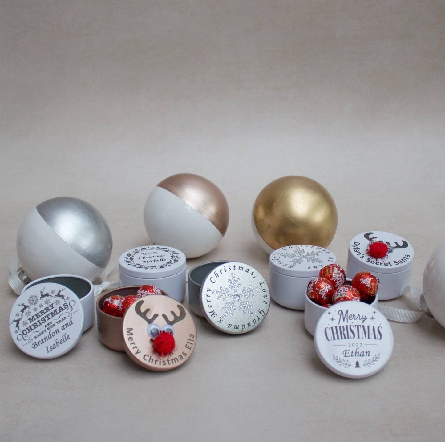 Christmas Personalised Metal Trinket Tins - MYLEE London