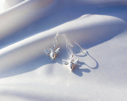 Bee 3D Silver Earrings - MYLEE London