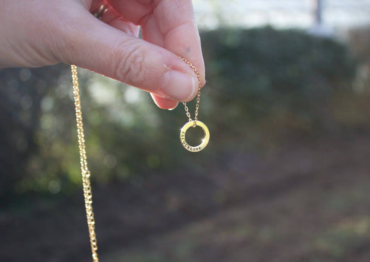 Personalised One Ring Gold Necklace