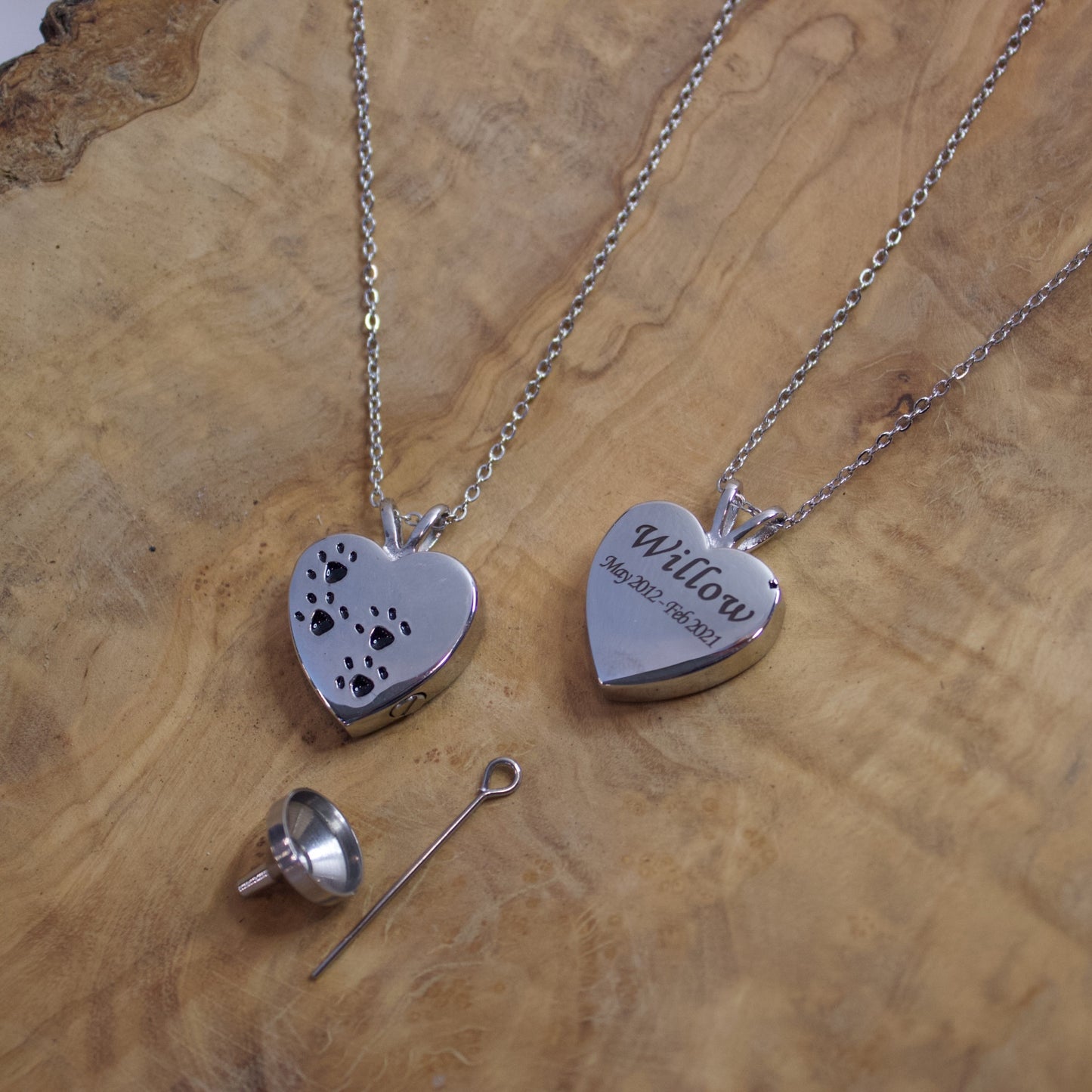 Personalised Urn Necklace for Pet Cremation Ashes - MYLEE London