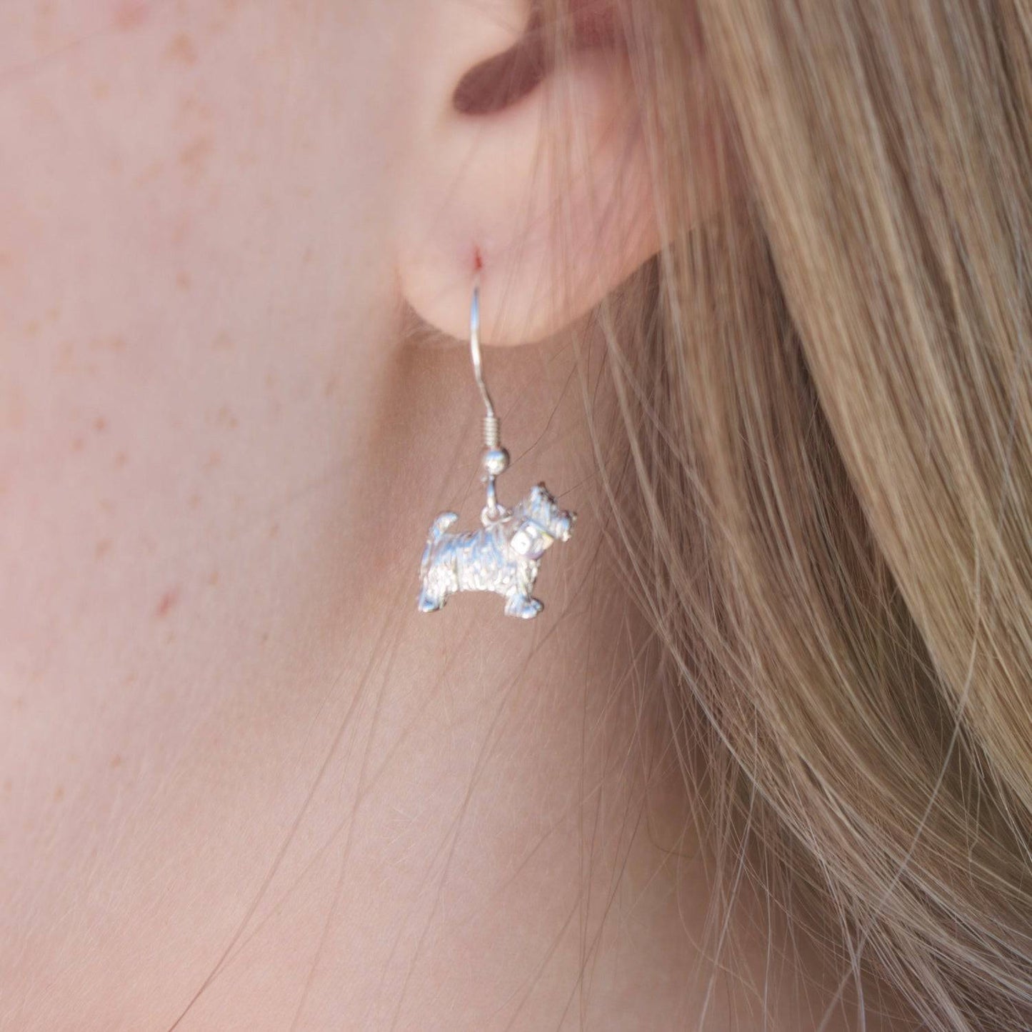 Westie 3D Silver Earrings - MYLEE London
