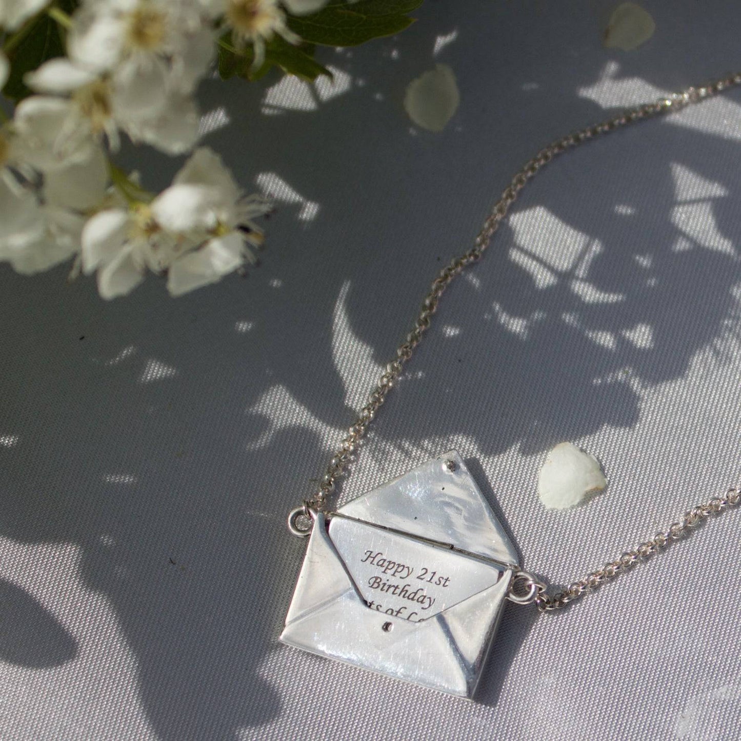 Personalised Envelope & Letter Silver Necklace - MYLEE London