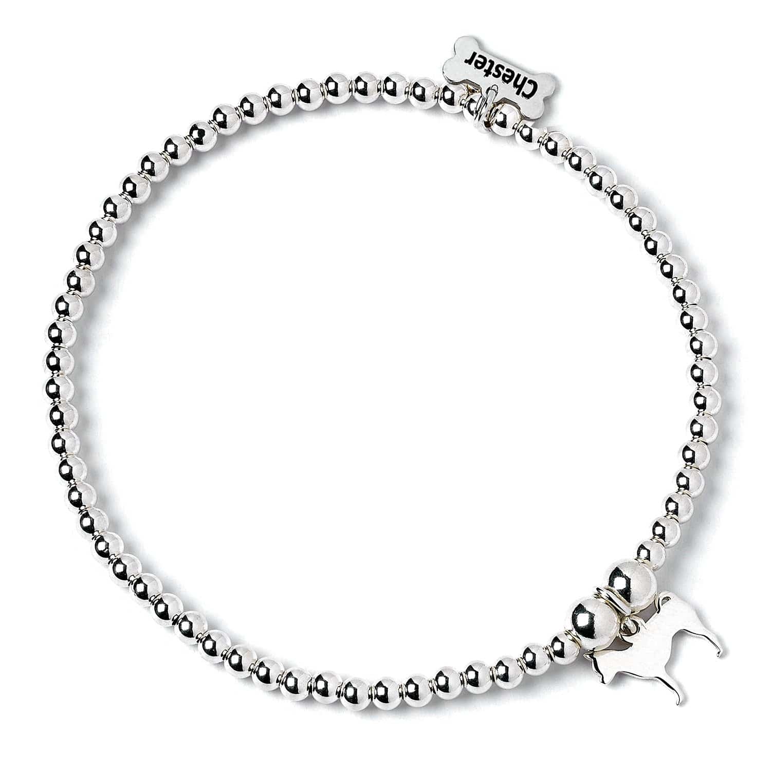 2D Chihuahua Silver Ball Bead Bracelet - MYLEE London