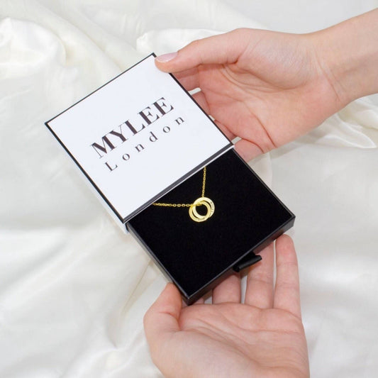 Personalised Two Ring Gold Necklace